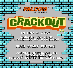 Crackout (Europe) Title Screen